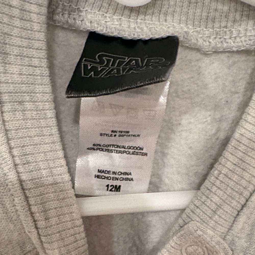 Star Wars Gray Sweatshirt with Baby Yoda Graphic - Picture 2 of 4